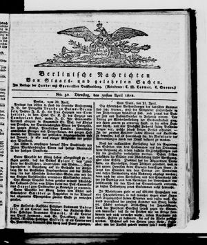 Berlinische Nachrichten von Staats- und gelehrten Sachen vom 30.04.1822