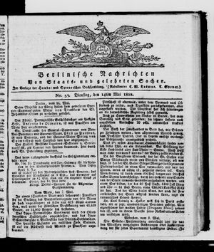 Berlinische Nachrichten von Staats- und gelehrten Sachen vom 14.05.1822