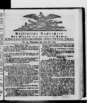 Berlinische Nachrichten von Staats- und gelehrten Sachen vom 16.05.1822