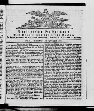 Berlinische Nachrichten von Staats- und gelehrten Sachen vom 13.07.1822