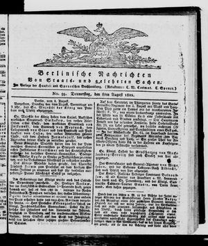 Berlinische Nachrichten von Staats- und gelehrten Sachen vom 08.08.1822