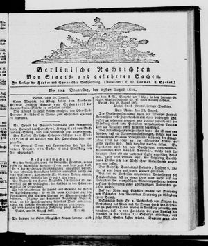 Berlinische Nachrichten von Staats- und gelehrten Sachen vom 29.08.1822