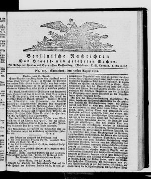 Berlinische Nachrichten von Staats- und gelehrten Sachen vom 31.08.1822