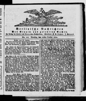 Berlinische Nachrichten von Staats- und gelehrten Sachen vom 22.10.1822