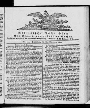 Berlinische Nachrichten von Staats- und gelehrten Sachen on Nov 7, 1822
