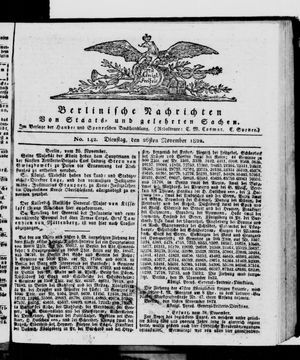 Berlinische Nachrichten von Staats- und gelehrten Sachen vom 26.11.1822