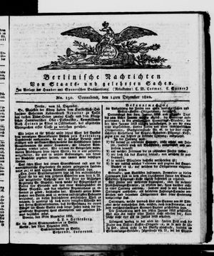 Berlinische Nachrichten von Staats- und gelehrten Sachen vom 14.12.1822
