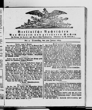 Berlinische Nachrichten von Staats- und gelehrten Sachen vom 09.01.1823