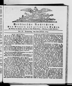 Berlinische Nachrichten von Staats- und gelehrten Sachen vom 06.02.1823