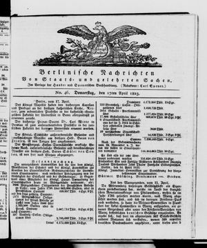 Berlinische Nachrichten von Staats- und gelehrten Sachen vom 17.04.1823