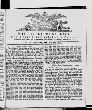 Berlinische Nachrichten von Staats- und gelehrten Sachen vom 17.05.1823