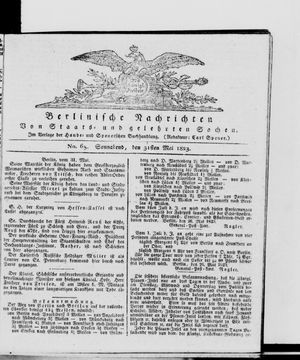 Berlinische Nachrichten von Staats- und gelehrten Sachen vom 31.05.1823