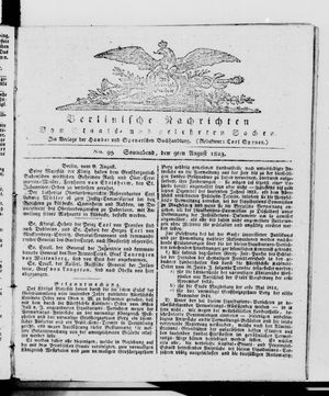 Berlinische Nachrichten von Staats- und gelehrten Sachen vom 09.08.1823