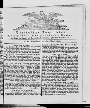 Berlinische Nachrichten von Staats- und gelehrten Sachen vom 16.08.1823