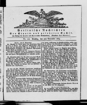 Berlinische Nachrichten von Staats- und gelehrten Sachen vom 09.09.1823