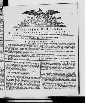 Berlinische Nachrichten von Staats- und gelehrten Sachen vom 23.09.1823