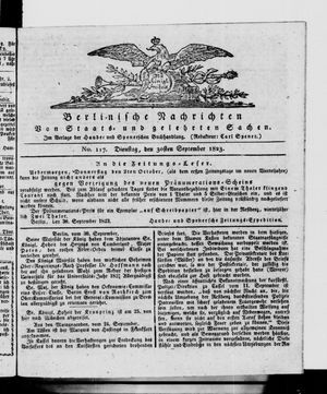 Berlinische Nachrichten von Staats- und gelehrten Sachen vom 30.09.1823