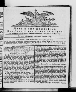 Berlinische Nachrichten von Staats- und gelehrten Sachen vom 25.10.1823