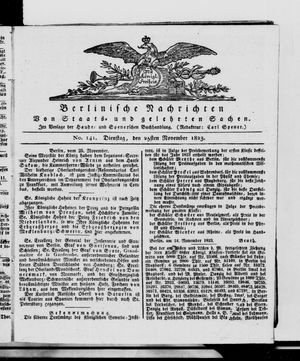 Berlinische Nachrichten von Staats- und gelehrten Sachen vom 25.11.1823