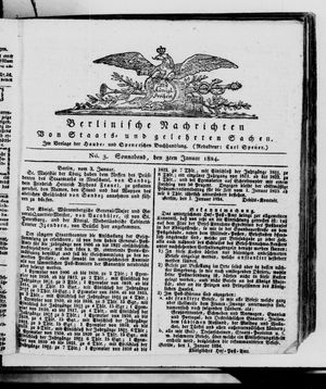 Berlinische Nachrichten von Staats- und gelehrten Sachen vom 03.01.1824