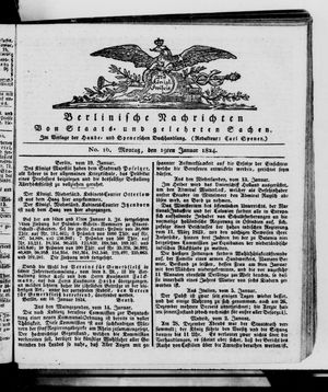 Berlinische Nachrichten von Staats- und gelehrten Sachen vom 19.01.1824