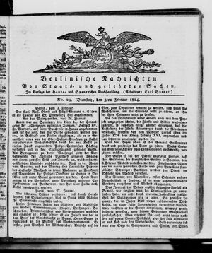 Berlinische Nachrichten von Staats- und gelehrten Sachen vom 03.02.1824