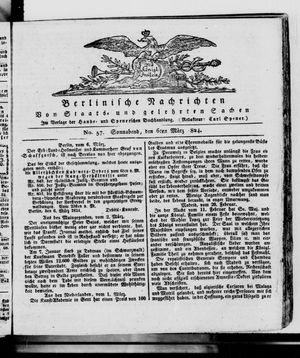 Berlinische Nachrichten von Staats- und gelehrten Sachen vom 06.03.1824