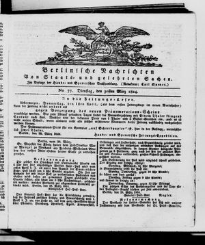 Berlinische Nachrichten von Staats- und gelehrten Sachen vom 30.03.1824