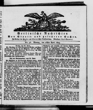 Berlinische Nachrichten von Staats- und gelehrten Sachen vom 26.04.1824