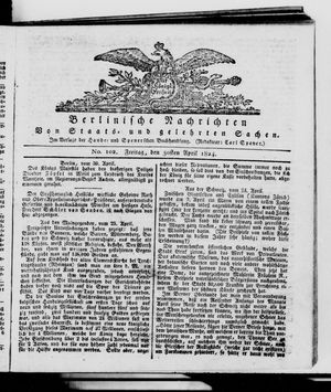 Berlinische Nachrichten von Staats- und gelehrten Sachen vom 30.04.1824