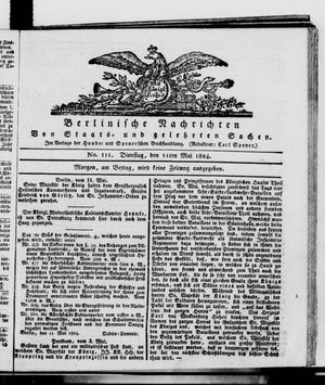 Berlinische Nachrichten von Staats- und gelehrten Sachen vom 11.05.1824