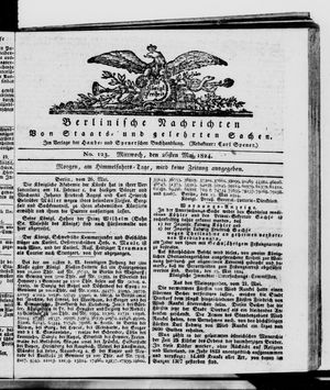 Berlinische Nachrichten von Staats- und gelehrten Sachen vom 26.05.1824