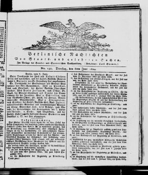Berlinische Nachrichten von Staats- und gelehrten Sachen vom 08.06.1824