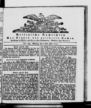 Berlinische Nachrichten von Staats- und gelehrten Sachen vom 21.06.1824