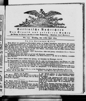 Berlinische Nachrichten von Staats- und gelehrten Sachen vom 22.06.1824