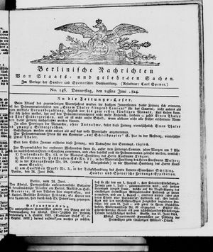 Berlinische Nachrichten von Staats- und gelehrten Sachen vom 24.06.1824