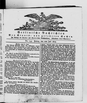 Berlinische Nachrichten von Staats- und gelehrten Sachen vom 02.07.1824