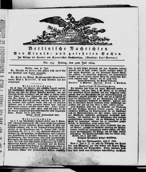 Berlinische Nachrichten von Staats- und gelehrten Sachen vom 09.07.1824