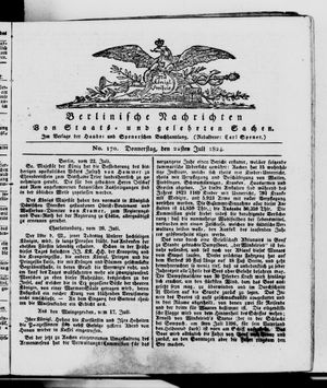 Berlinische Nachrichten von Staats- und gelehrten Sachen vom 22.07.1824