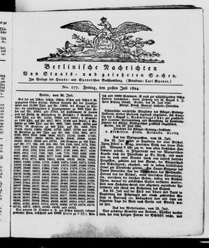 Berlinische Nachrichten von Staats- und gelehrten Sachen vom 30.07.1824