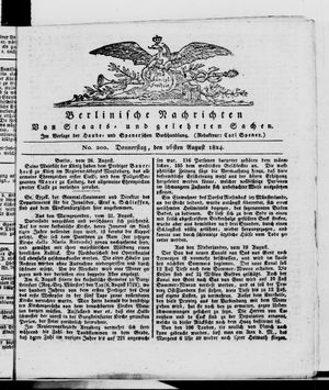 Berlinische Nachrichten von Staats- und gelehrten Sachen vom 26.08.1824