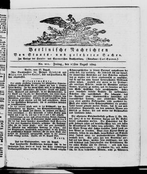 Berlinische Nachrichten von Staats- und gelehrten Sachen vom 27.08.1824