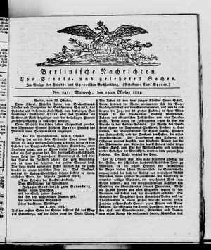 Berlinische Nachrichten von Staats- und gelehrten Sachen vom 13.10.1824