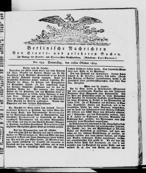 Berlinische Nachrichten von Staats- und gelehrten Sachen vom 28.10.1824