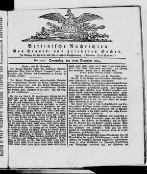 Berlinische Nachrichten von Staats- und gelehrten Sachen vom 18.11.1824