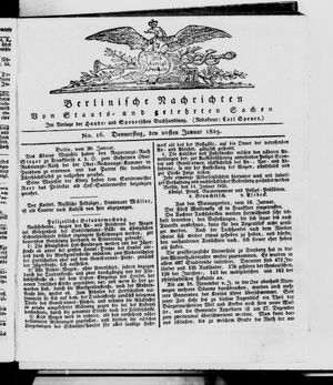 Berlinische Nachrichten von Staats- und gelehrten Sachen vom 20.01.1825