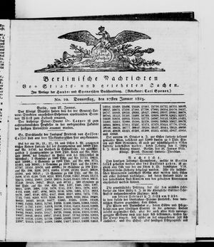 Berlinische Nachrichten von Staats- und gelehrten Sachen vom 27.01.1825