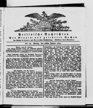 Berlinische Nachrichten von Staats- und gelehrten Sachen vom 28.01.1825