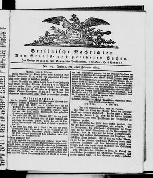 Berlinische Nachrichten von Staats- und gelehrten Sachen vom 04.02.1825