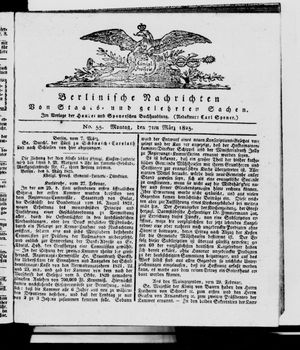 Berlinische Nachrichten von Staats- und gelehrten Sachen vom 07.03.1825
